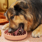 Slow Feeder Dog Bowls - Medium Size Silicone Slow Eating Dog Bowl for Puppies & Dogs with Suction Cup -Dishwasher-Safe, Lick Mat Design, Reduces Gulping,for All Breeds,7.5”x1.5”- Blush