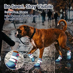 IECOii Dog Shoes for Hot Pavement, Non-Slip Dog Boots for Hiking, Camping | Water Resistant | Anti-Slip Rubber Sole | Secure Stay-On Fit | Reflective & Dual Adjustable |Summer Winter Paw Protector |