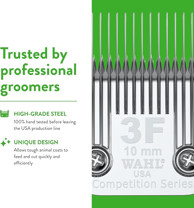Wahl Professional Animal Competition Blade, 2376-100, 3F | Extra Coarse, Detachable Blade with 25/64 in Cut Length