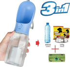 Dog Water Bottle with Food Container, Portable Pet Dog Water Dispenser for Outdoor Walking,Hiking,Travel,Puppy Essentials,Puppy Supplies,Replaceable Waste Bags