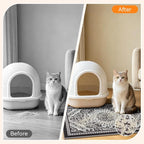 Cat Litter Mat, 24"x15" High-Density PVC Cat Litters Trapping Mat, Waterproof & Non-Slip Backing, Litter Box Catcher, Soft on Kitty Paws, Easy Washable Pet Supplies Black