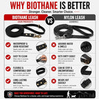 Gummy K9 Dog Leash, Biothane, Dog Training Leash, Made in The USA, 6 Feet, Various Sizes & Colors (5/8, Black)