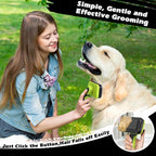 Professional 3PCS Self Cleaning Slicker Brush & Pet Grooming Rake & Flea Comb for Dogs,Cats and Horses | Double-Sided Dematting Comb & Skin Friendly Deshedding Grooming Tool | Pet Supplies (Green)