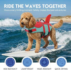 ASENKU Dog Life Jacket - Pet Safety Vest for Swimming & Boating, Shark Life Jacket with Floatation, Dog Lifesavers Swimsuits for Small Medium Large Dogs (RedGreen, XL)