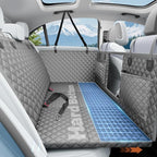 Dog Car Seat Cover for Back Seat with Hard Bottom,Waterproof Back Seat Extender for Dogs,Dog Hammock Dogs Bed for Cars, SUVs,Pet Seat Cover for Back Seat Holds 400lbs with Mesh Window & Pocket-Grey