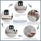 MYSKY HOME Boho Couch Cover for Dogs Washable Grey Abstract Couch Sofa Protector for Loveseat Sofa with Pets Friendly Chenille Geometric Sofa Covers Soft Durable Farmhouse Sofa Slipcovers, 91" X118"