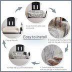 MYSKY HOME Boho Couch Cover for Dogs Washable Grey Abstract Couch Sofa Protector for Loveseat Sofa with Pets Friendly Chenille Geometric Sofa Covers Soft Durable Farmhouse Sofa Slipcovers, 71" X102"