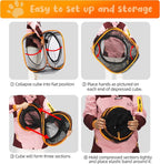 Cat Play Tunnel + Cube(with Three Ways) for Indoor and Outdoor, Cat Playpen, Play Enclosures, Collapsible Playhouse, Tunnel, Easy to Connect with Tent 2 Tunnels + Cube