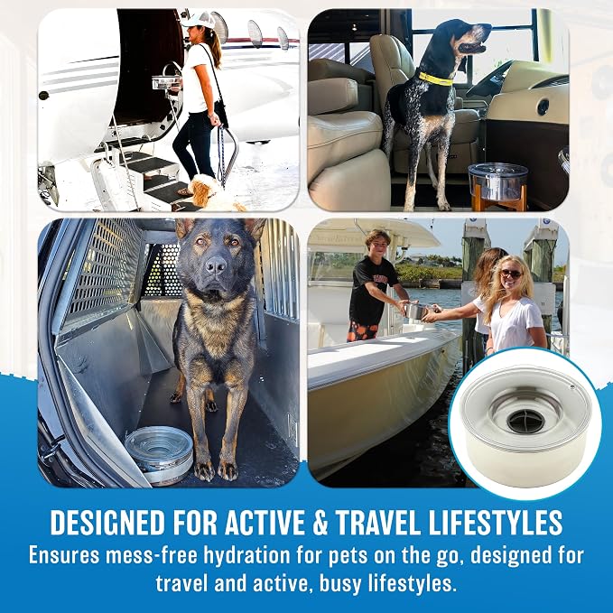 Tritan Plastic Dripless Water Bowl with Lid – Holds 1 Gal, Reduces Spills & Trails Up to 85%+, Water Bowl for Giant Breed Dogs (86-130 lbs), The Original Slobber Stopper
