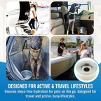Stainless Steel Dripless Water Bowl with Tritan Plastic Lid – Holds 1 Gal, Reduces Spills & Trails Up to 85%+, Water Bowl for Large Breed Dogs (51-85 lbs), The Original Slobber Stopper