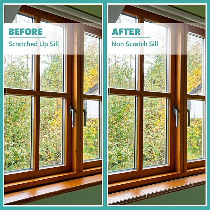 3 Pcs Window Sill Protector, Pet Window Guard,Transparent, Window Sill Cover, Protection from Dog and Cat Scratching Chewing Slobbering, Heavy Duty Scratch Shield(15.75"x 4.72"x 1")