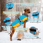 QBLEEV Warm Dog Jacket - Reflective, Adjustable Winter Coat with Turtleneck for Cold Weather, Waterproof Fleece Snowsuit for Small, Medium, Large Dogs