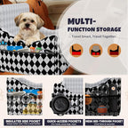 Dog Car Seat for Small/Medium Dogs up to 35lbs, 4-Pocket Storage Memory Foam Dog Booster Seat, Detachable Washable Pet Car Seat with Safety Belt, Outdoor & Indoor Use (Black/White)