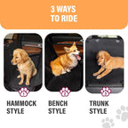 Active Pets XL Waterproof Hammock Large Car Seat Cover, Fits SUVs Trucks Big Sedans, Secure Convertible Travel Bed Protects Backseat Cargo from Dog Puppy Pet Water Food Drool Urine, Black