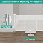 24 Inch Tall x 75 Inch Extra Wide Retractable Dog Gate for The House, Short Dog Gate to Step Over, Reinforced Mesh Puppy Gate for Doorways, Step Over Pet Gate for Stairs, Indoor/Outdoor, White