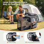 Lekereise Large Cat Backpack Carrier Expandable Pet Carrier Backpack for Small Dogs Medium Cats Fit Up to 18 Lbs, Foldable Puppy Backpack Carrier for Travel, Hiking, Striped