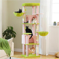 PAWZ Road Pink 70” Cat Tree with Hammock, Large Bed 2 Condos & 5 Posts | Tall Cat Tower with 2 Hammock 14”,2 Spacious Condos, 5 Scratching Posts, & a Large Top Perch for Indoor Adult Cats- Pink