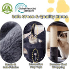 Cat Tree, 81.1" Tall Heavy Duty Cat Tower for Large Cats VCT032G | Cat Furniture with 3 Wide Platforms, Diamond-Shaped Condo 2 Sisal Scratchers, Hammock & Stable Base, Smoky Gray