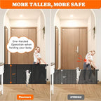 Retractable Baby Gate Extra Wide, 41" Tall Extends up to 200" Wide, Black | Dog Gate Indoor for Stairs, Pet Gate with Support Rods for Doorways Hallways Garage Indoor & Outdoor