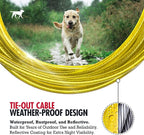 Tuff Pupper Dog Tie Out Cable, 15 ft Heavy Duty Lead for up to 35 lb Dogs | Extra-Strong Coated Steel Wire for Large Dogs; Water/Rust Resistant Yard Runner Line with 360-Degree No-Tangle Swivel Clips