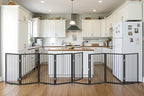 Vantas 160" x 32" Foldable Freestanding Extra Wide Dog Gate with Door,Black | Freestanding Dog Gate for Stairs and Doorways, Renter Friendly No Drill, Extra Wide, Easy Storage, With Support Feet