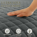 Smiry Velvet Couch Cover for Dogs, Non Slip Soft Sofa Protector for Pets | Washable Sofa Cover for Cats, Cozy Furniture Protector Against Pet Hair, Scratches, Fits Sectional Sofa(Dark Grey, 36"x63")