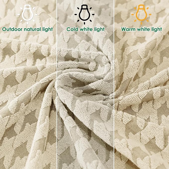MAXIJIN Stretch Loveseat Couch Cover for 2 Cushion Couch (55"-69" Washable Sofa Slipcovers with Non-Slip Foam & Elastic Strap, Dog Cat Pet Friendly Furniture Protector (Medium, Beige)