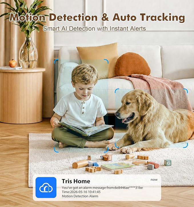 2K Indoor Security Camera, Dual-Band WiFi Pet Cam for Baby & Home | IR Night Vision, Two-Way Audio, Motion Tracking with App Control for Home Security, Compatible with Google Assistant & Alexa