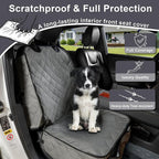 Dog Car Seat Cover Front Seat - Waterproof and Non-Slip, Heavy-Duty Pet Seat Protector with Side Flaps, Full Protection for Front Bucket Chairs on Cars SUVs Trucks (Grey, Standard Front)