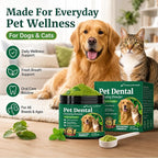 Dog Teeth Cleaning Powder – Dog Breath Freshener & Dental Care Powder – Helps Support Clean Teeth, Fresh Breath & Healthy Gums – No Brush Plaque & Tartar Support for Dogs & Cats, 150g