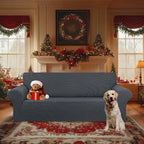 Stretch Oversized Couch Covers for Sofa Slipcover,Charcoal | 1-Piece Washable Sofa Cover (94"-110") 4-Seater Furniture Protector, Soft Jacquard Non-Slip Elastic Bottom for Dogs & Kids