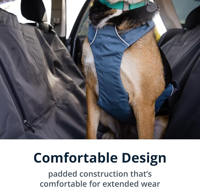 Ruffwear, Load Up Dog Car Harness, Padded Adjustable Travel Restraint with Universal Seat Belt Attachment and Strength-Rated Metal Hardware, for Road Trips in Cars & SUVs, Slate Blue, Large/X-Large