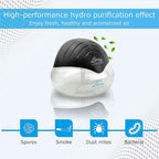 Sirena Twister Air Purifier (Black) - Water Filter Air Washer For Home and Office - Essential Oil Aroma Diffuser With LED Night light - Small Air Cleaner For Smoke and Pets