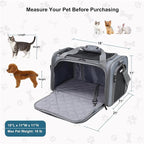 EliteField Deluxe Soft Pet Carrier for Cats and Dogs (3-Year Warranty) | Airline Approved, Waterproof Fabric, Scratch-Resistant Mesh, Expandable Mat, Built-In Leash, Suitcase Sleeve, Seat Belt Loops