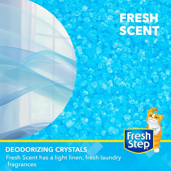 Fresh Step Cat Litter Crystals Deodorizer, Non Toxic Odor Neutralizing Crystals for Litter Boxes that Help Control Smells and Keep Home Areas Fresh, Fresh Scent, 30 Ounce | Non-toxic crystals neutralize odor at the source in any litter box, keeps home ...