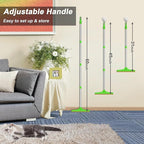 Carpet Rake for Pet Hair Removal, Green | Reusable Pet Hair Remover, 60" Adjustable Long Handle, Carpet Scraper for Dog Cat Hair, For Rugs, Mats, Couch, Furniture