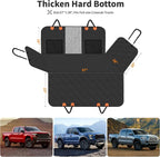Dog Seat Cover, 3-Section Design, Waterproof Non-Slip Car Hammock for Large Dogs, Fit Full-Size Truck & SUV, +45% Extra Space, Black