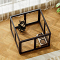 Jalove 24" H Acrylic Dog Playpen Indoor,Relieves Pet Anxiety | Ideal for Small Dogs, 8 PCS Plastic Puppy Playpen with Door, Clear PlayPen for Dog Rabbit, Easy Assemble Pen, Black