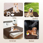 gogobunny 3X Stronger Waterproof Pet Blanket, Scratch Proof Furniture Protector for Dogs Cats, Reversible Cover 40x50 Inch, Dark Chocolate