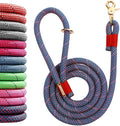 Nylon Rope Dog Leash, Purple, 5 FT - 3/5" | Reflective, Handmade Braided, Heavy Duty, For Medium Large Dogs