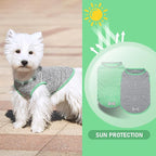 KYEESE 2Pack Dog Shirt, Lightweight Sun Protection Sleeveless Dog T Shirts for Small Medium Dogs Boy, Breathable Pet Reflective Tank Top Summer Dogs Clothes for Outdoor Walking, Grey+Dark Green, XL