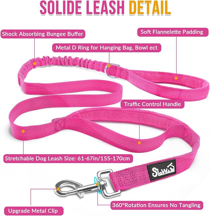 SlowTon No Pull Dog Harness - Heavy Duty Dog Harness and Leash Set for Medium Large Dogs, Reflective Tactical Harness with Soft Padded and Front Clip for Easy Walk and Training (FU, XL)
