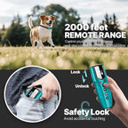 Tiniest Small Dog Shock Collar, Lightest Dog Training Collar with 2000ft Remote, Tailored for Small Dogs 5-15lbs & Medium Large Dogs, Beep, Vibrate, Shock, Lighting, Waterproof, Rechargeable，Cyan