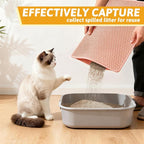 Pieviev Cat Litter Mat, Double-Layer Waterproof Design, 24" x 15" Coral Red | Honeycomb Litter Box Mat Catches Scattered Particles to Stop Tracking, Urineproof Base protects Floors, Easy to Clean