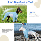 ROZKITCH Dog Sun Protection Shirt, UV Shirt Dog Pyjamas Lightweight Breathable Cooling Vest, Quick Dry Summer Clothes Soft & Comfortable Reduce the Need for Post-Hike Grooming(Yellow, L) Blue L
