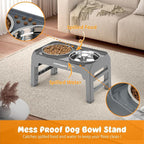 URPOWER Raised Dog Bowls 4 Height Adjustable Elevated Bowl Stand | Stainless Steel Water Bowl Non-Slip Dog Food Bowls Stand for Small Medium Large Dogs and Pets