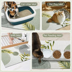 Cat Litter Mat Litter Trapping Mat, 40"x30" Waterproof Urine Proof Litter Box Mat Catcher Mat Non-Slip Washable for Kitty Kitten, Green