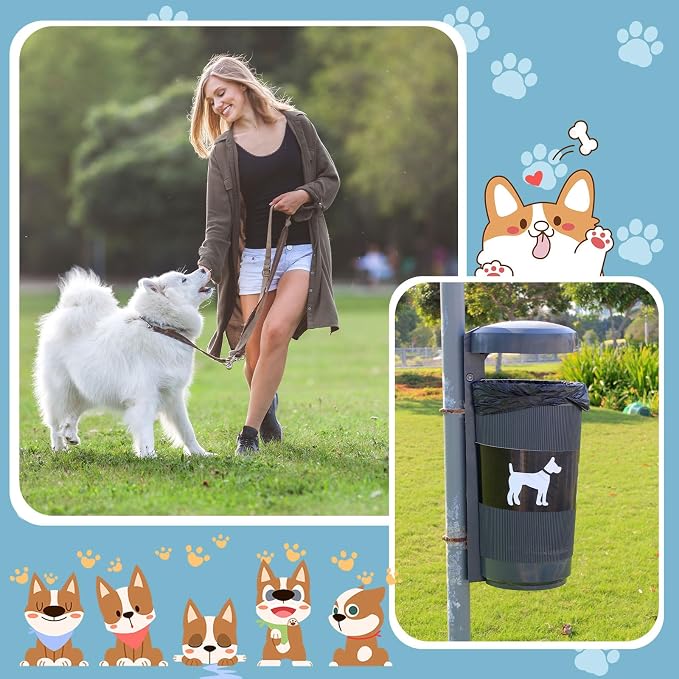300 Pcs Dog Waste Poop Bags Dog Large Leak Proof Bags 26"x 33" Pet Waste Station Can Liners Heavy Duty Pet Trash Bin Liner for Walking Poop Station Dispensers, 3 Rolls of 50 (Black)