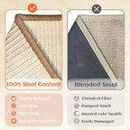 CHEERHOME PETS Sisal Cat Scratcher Bed Indoor Wooden Cat Furniture (Large) | Cat Hammock For Scratching Pad And Lounge. Natural Sisal Scratch Post. Space-Saving Cat Chair Design. Indoor Multi-Cat Home
