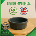 Pet Crock Bowl - 2 Pack – Thick Durable Plastic (Gray, 96oz Jumbo) Non-Tip Food & Water Dish for Dogs, Cats - Indoor/Outdoor - Chew Resistant, Easy Clean BouldrBowl from Healthy Surplus®